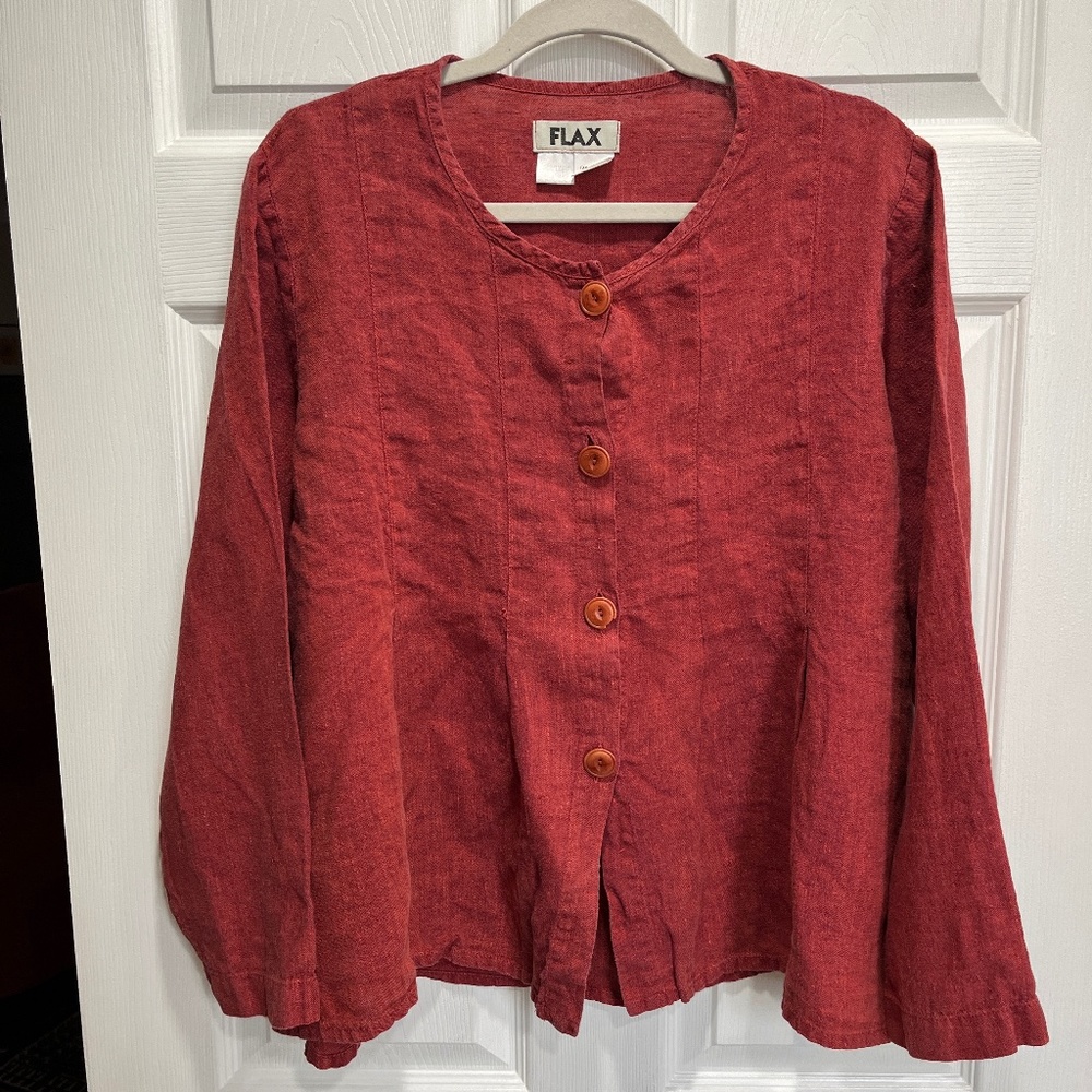 FLAX 100% linen button down top